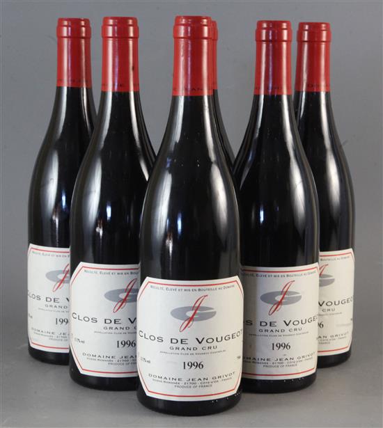 Six bottles of Clos De Vougeot, 1996 (Jean Grivot)